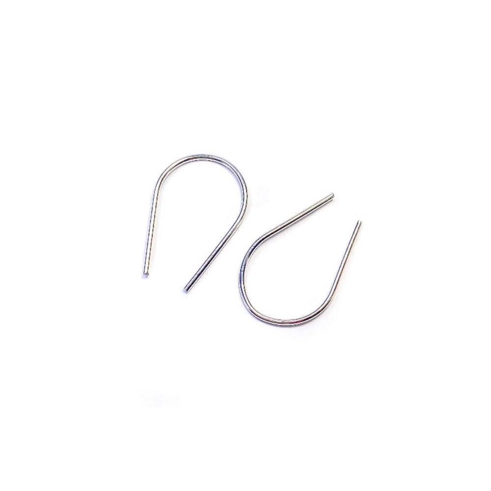 Minimalist half hoop earring in sterling silver